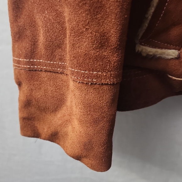 JCPenney Tan Shearling Lined Military Jacket Stranger Things Billy Malboro Man - Picture 7 of 15